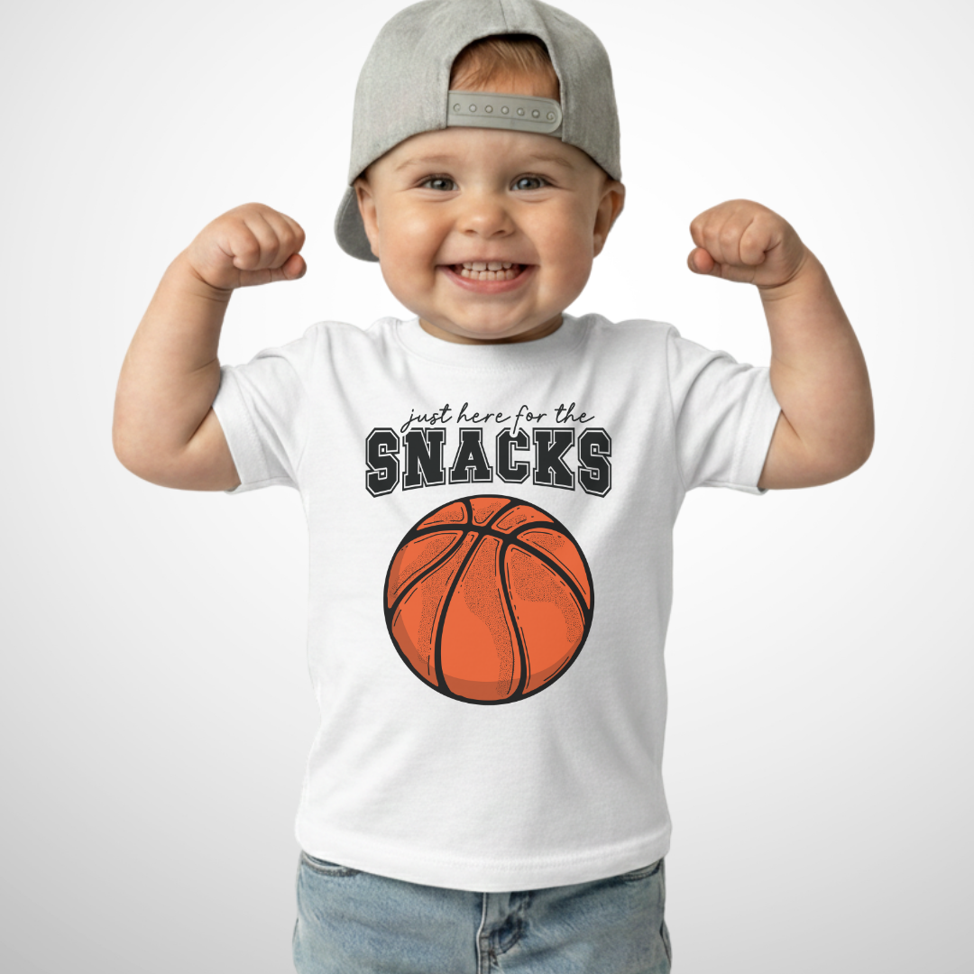 Here For The Snacks Basketball Toddler Shirt
