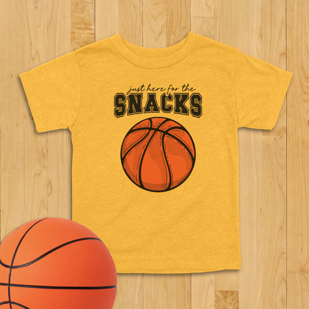 Here For The Snacks Basketball Toddler Shirt