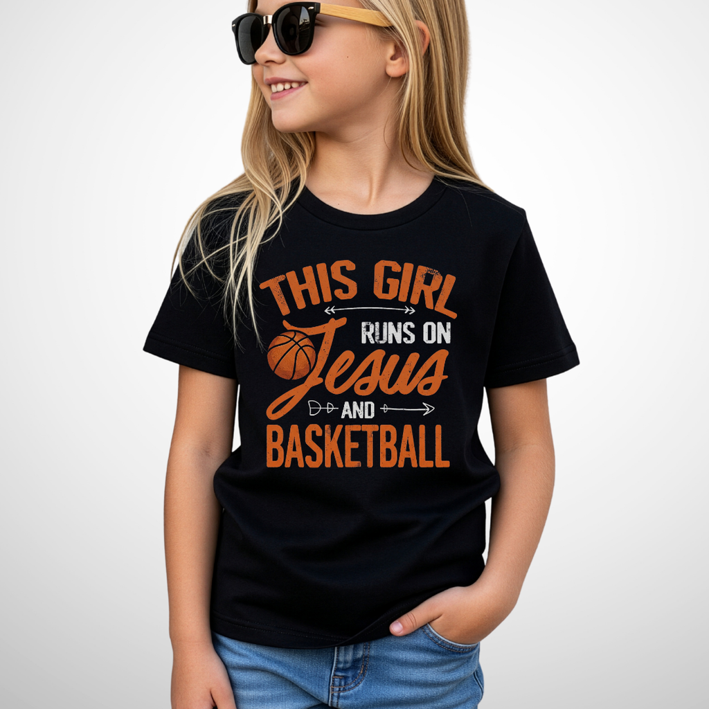 Jesus and Basketball Girls Youth T-Shirt