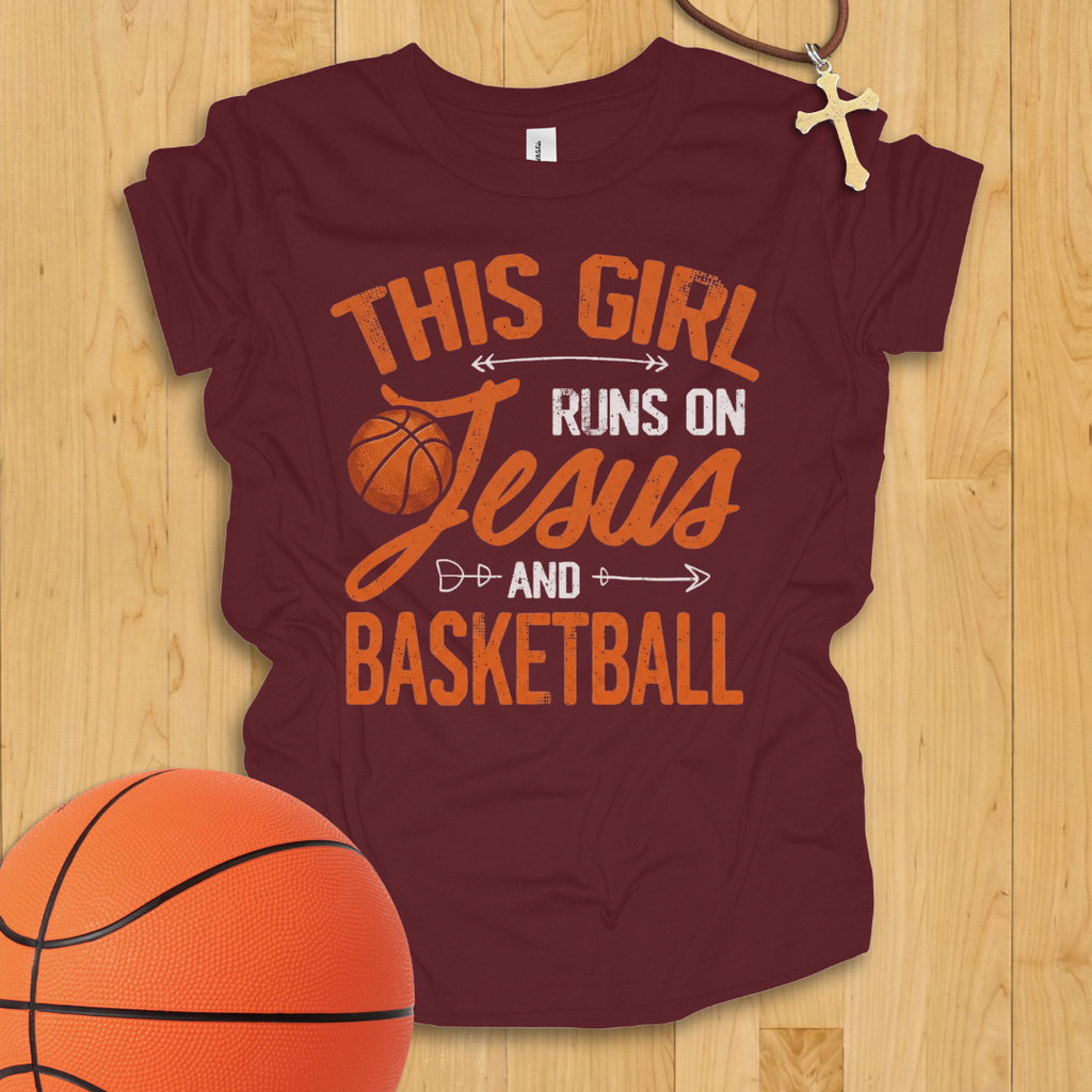 Jesus and Basketball Girls Youth T-Shirt