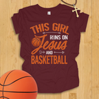 Jesus and Basketball Girls Youth T-Shirt