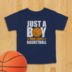 Boy Who Loves Basketball Toddler Shirt